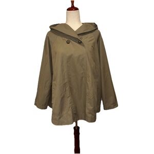 Basco Nest Lagenlook Jacket Wrap Collar Made In Japan One Size Cotton Nylon